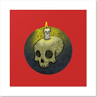 Skull with Candle Posters and Art